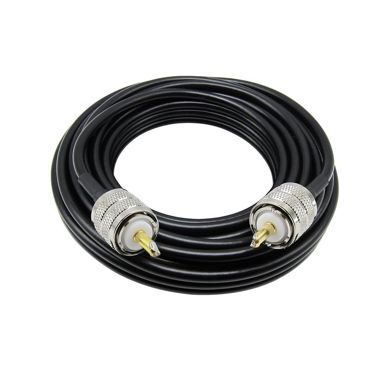 Rydocyee CB Coax Cable 25 Feet Solid Copper, UHF Male PL-259 to UHF Male PL-259 Low Loss, RG58 Coaxial Cable 50 Ohm Coax for CB Radio, Ham Radio, SWR Meter, Police Scanner, Antenna Tuner (25FT) - Image 1